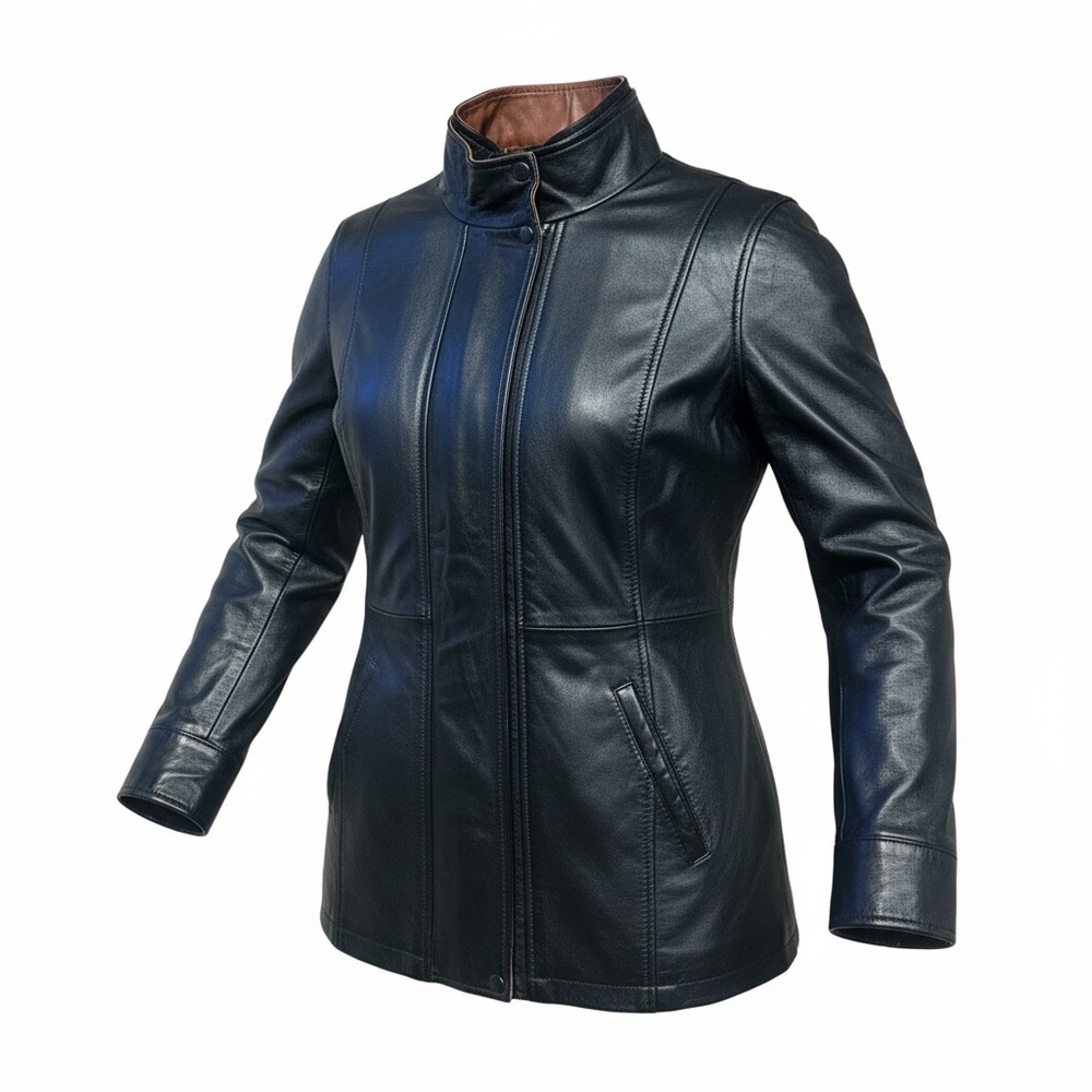 New w/ tag Genuine Lambskin Women's Black Leather Jacket in Size Medium